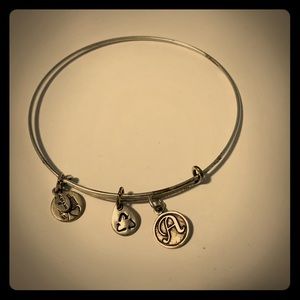 Silver Alex and Ani with Small “A” Charm.